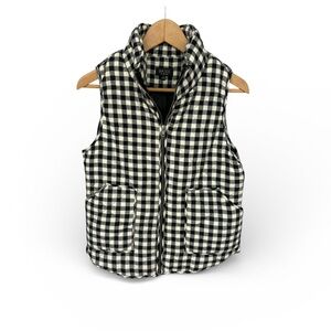 Bajee Womans Black and White Checkered Puffer Vest